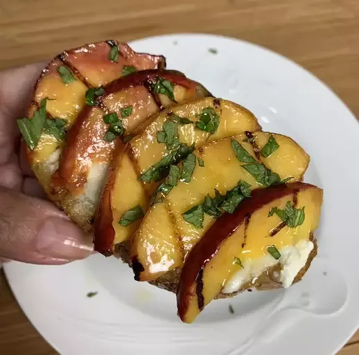 Grilled Honey-Nectarine Ricotta Toast