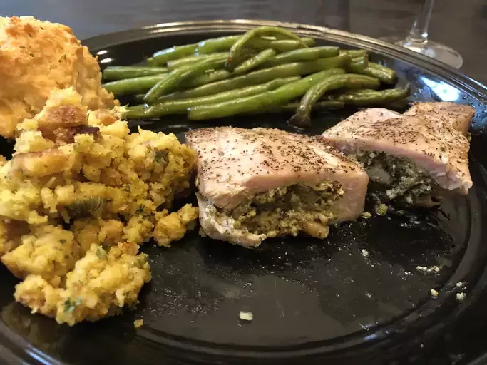 Pesto Stuffed Pork Chops