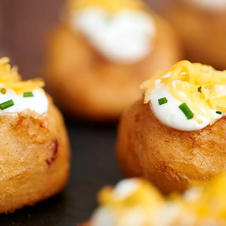 Crispy Cheddar Mashed Potato Puffs