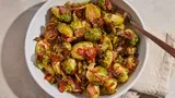 Maple Roasted Brussels Sprouts with Bacon