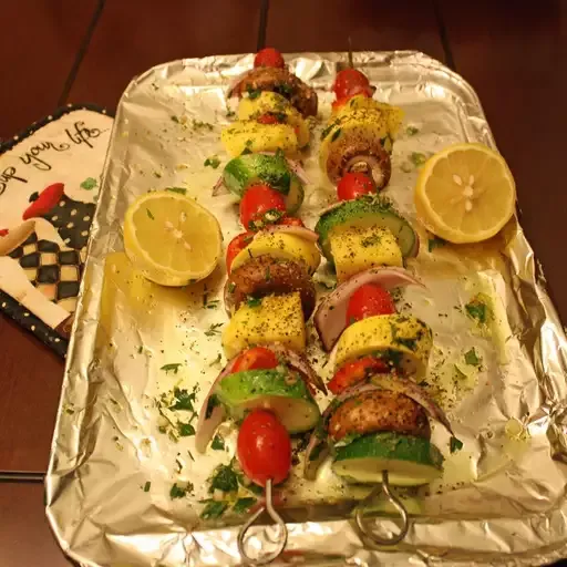 Grilled Fruit and Vegetable Kabobs