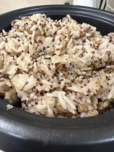 Rice and Lentils from a Rice Cooker