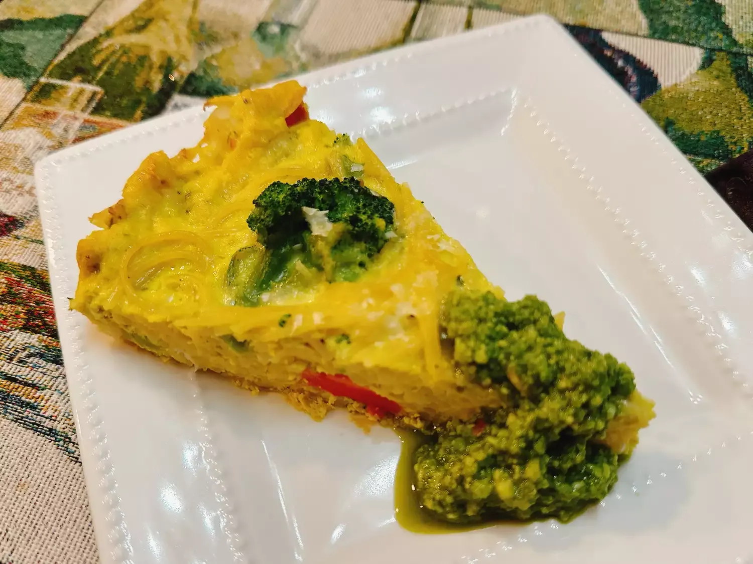 Pesto Spaghetti Frittata