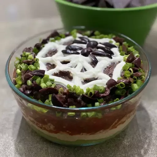 Halloween Spiderweb Layered Dip