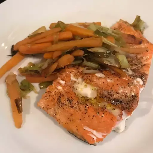 Salmon with Caramelized Leeks