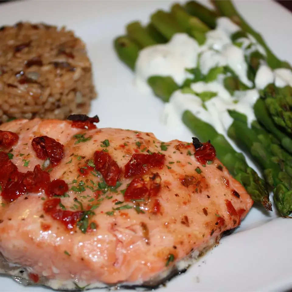 Sun-Dried Tomato Cedar Plank Salmon