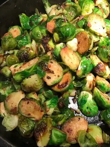 Pan Fried Brussels Sprouts