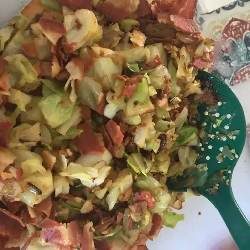 Fried Cabbage with Bacon and Garlic