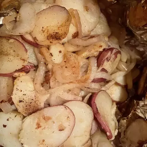 Grilled Onions and Potatoes