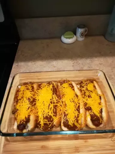 Baked Chili Hot Dogs