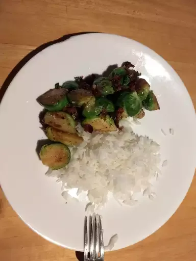 Sautéed Brussels Sprouts with Bacon and Onions