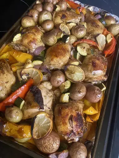 Mediterranean Chicken Sheet Pan Dinner