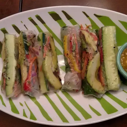 Veggie Spring Rolls with Thai Mango Dipping Sauce