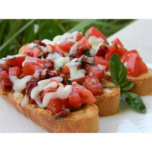 Healthier Double Tomato Bruschetta