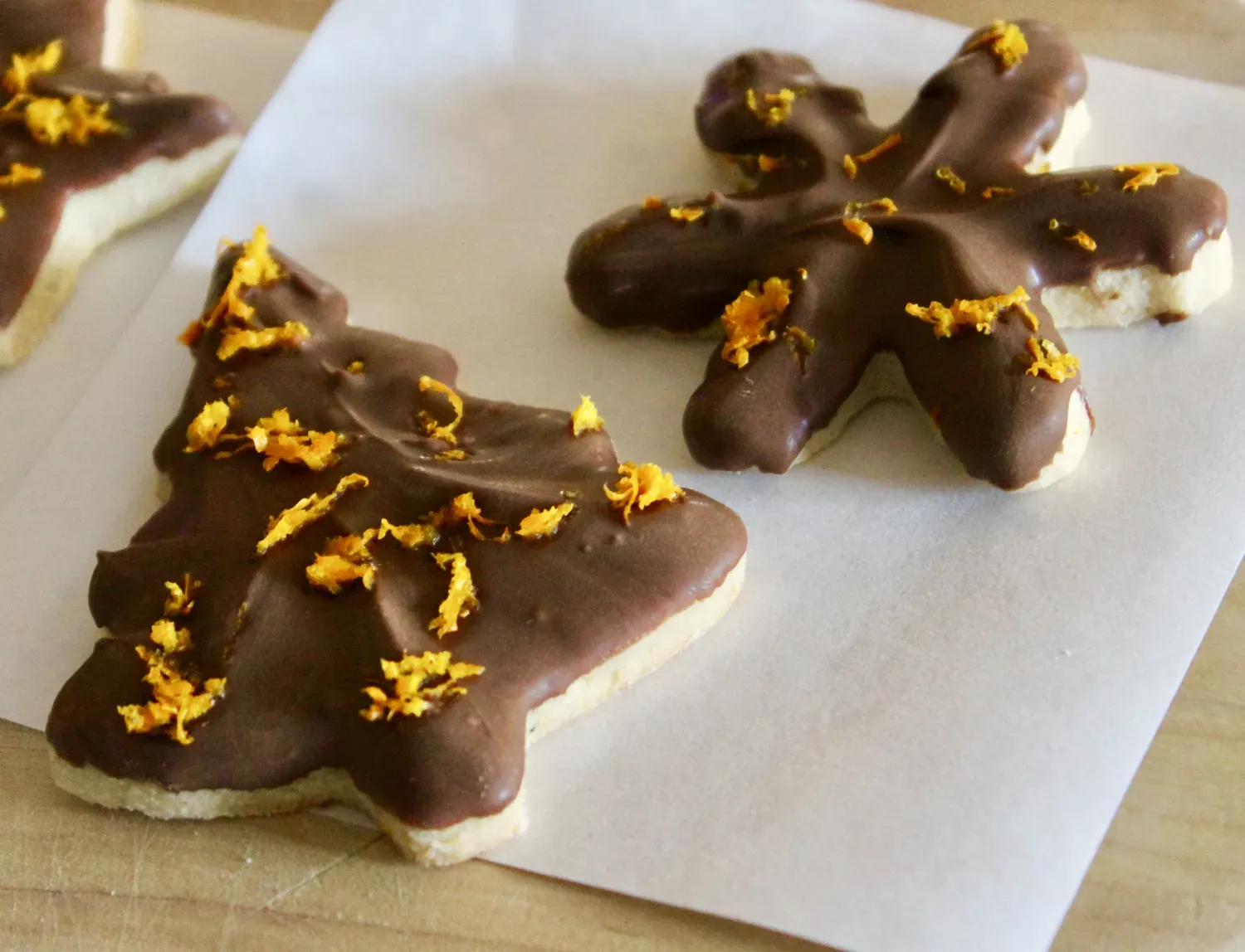 Chocolate-Dipped Orange Shortbread Cookies