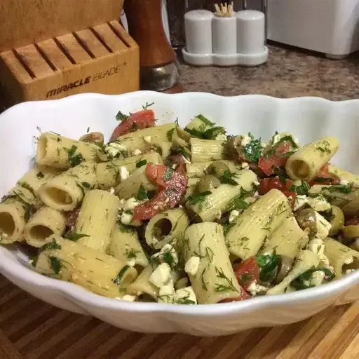 Orzo and Tomato Salad with Feta Cheese