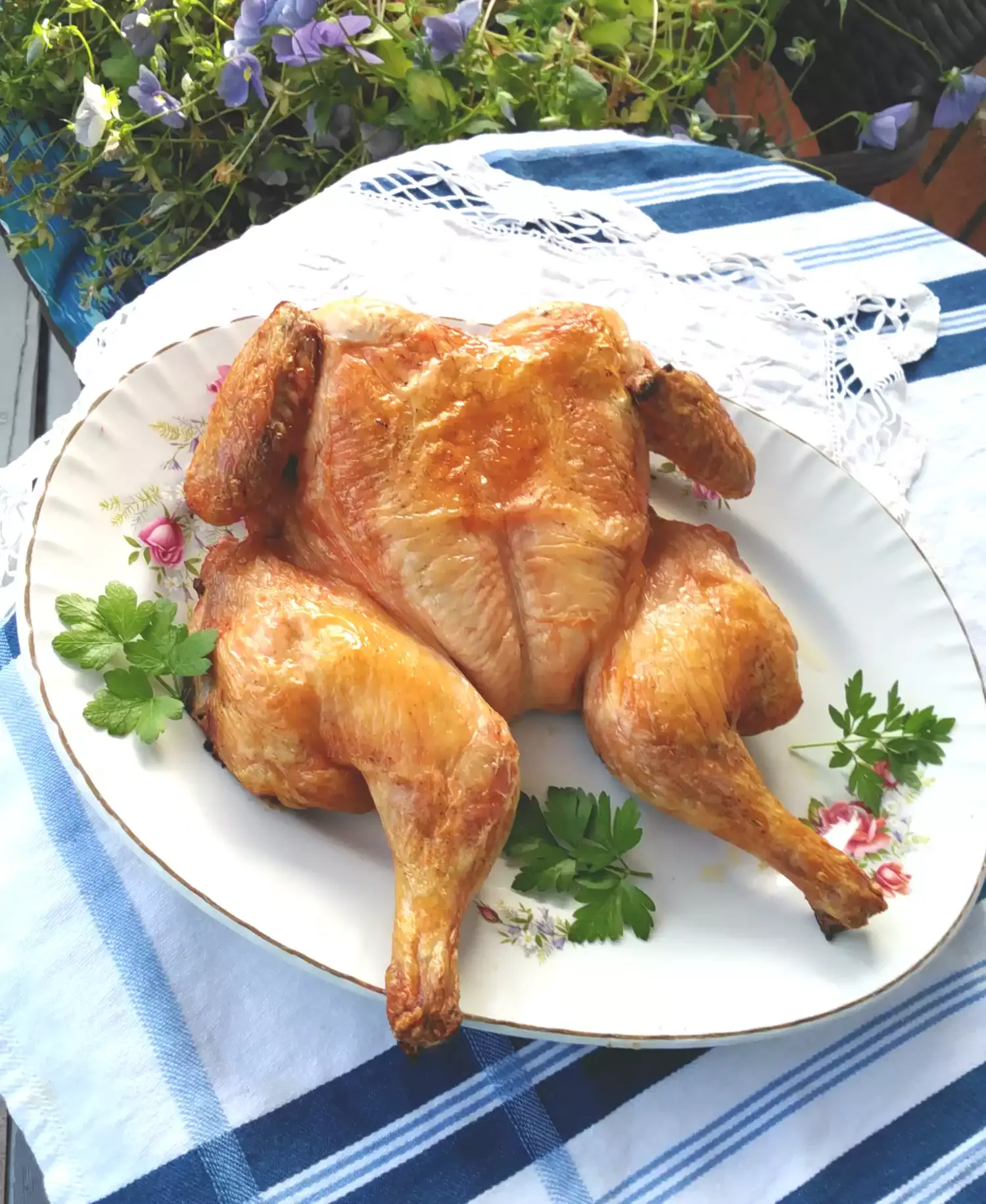 Grilled Chicken Under a Brick