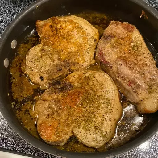 Rosemary and Garlic Simmered Pork Chops