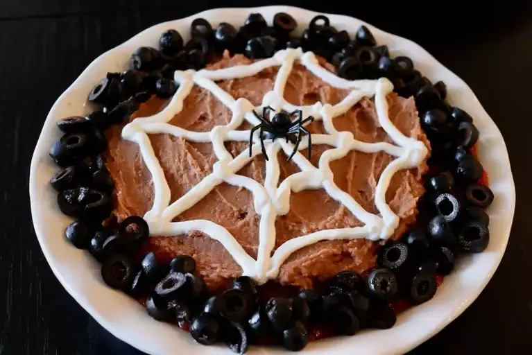 Halloween Spiderweb Layered Dip