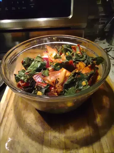 Swiss Chard with Garbanzo Beans and Fresh Tomatoes