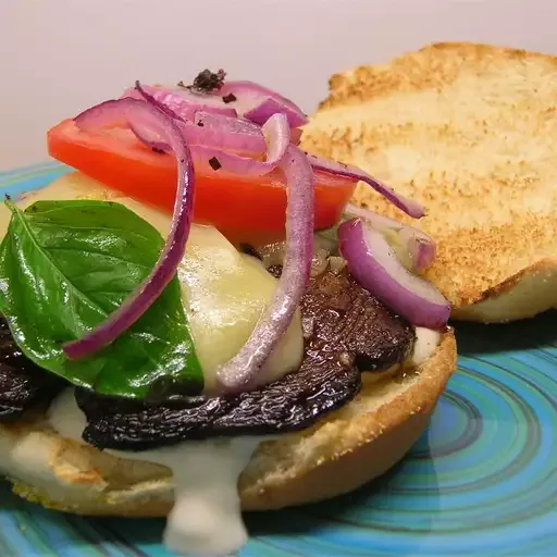 Grilled Portobello with Basil Mayonnaise Sandwich