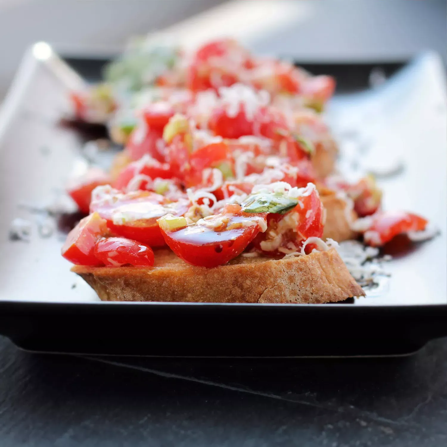 Tomato and Ricotta Salata Bruschetta