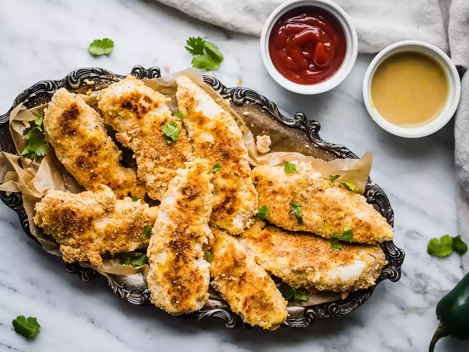 Baked Paleo Chicken Tenders with Honey Mustard Dip