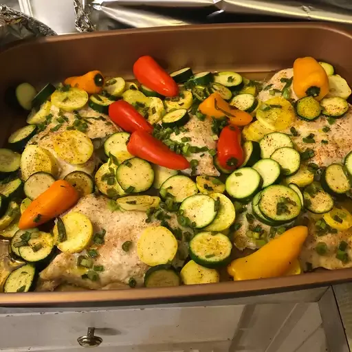 Baked Chicken Breasts and Vegetables