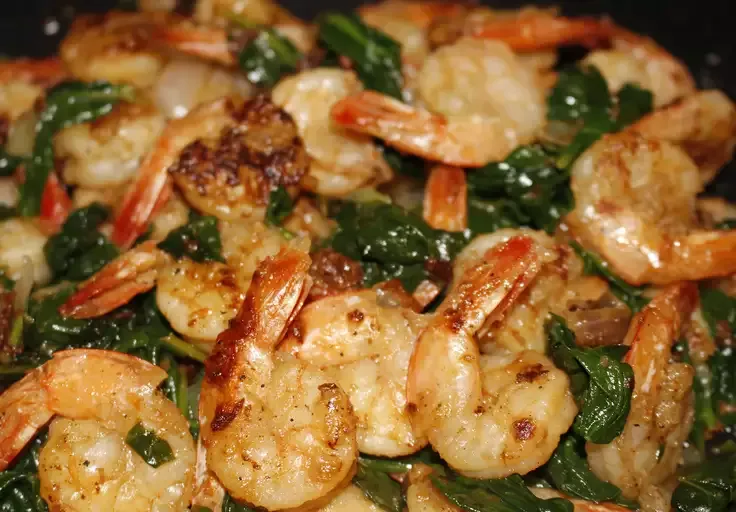 Sautéed Shrimp with Spinach