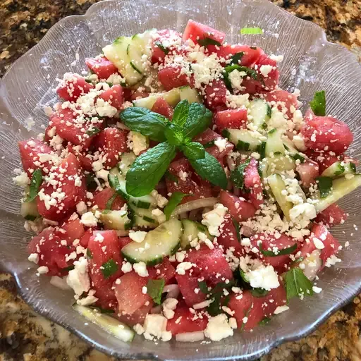 Watermelon Cucumber Salad