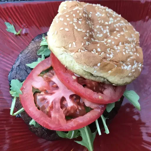 Grilled Portobello with Basil Mayonnaise Sandwich