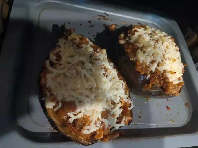 Sausage-Stuffed Eggplant