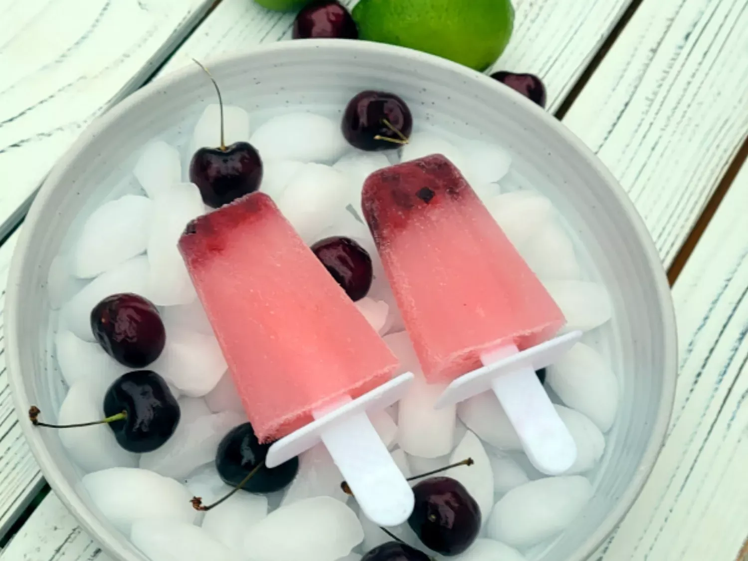 Cherry Limeade Vodka Popsicles