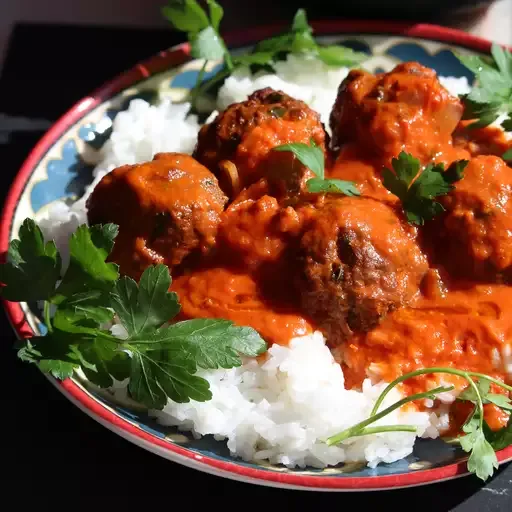 Thai Meatballs in a Tomato Coconut Curry Sauce