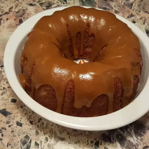 Apple Cake with Caramel Glaze