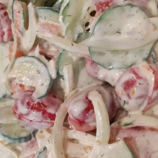 Creamy Cucumber Tomato Salad