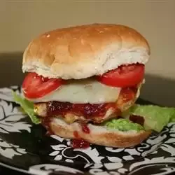 Grilled Turkey Burgers with Cranberry Horseradish Dressing